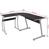 vidaXL Black L-Shaped Corner Desk Universal Workstation - PinnacleWorkspace - WhatYouNeedSales