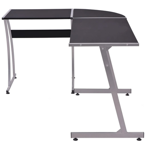 vidaXL Black L-Shaped Corner Desk Universal Workstation - PinnacleWorkspace - WhatYouNeedSales