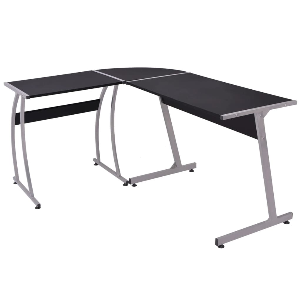 vidaXL Black L-Shaped Corner Desk Universal Workstation - PinnacleWorkspace - WhatYouNeedSales