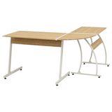 vidaXL Oak L-Shaped Corner Desk Universal Workstation - PinnacleWorkspace - WhatYouNeedSales