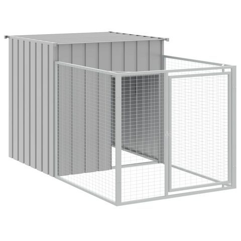 vidaXL Dog House with Run Light Gray