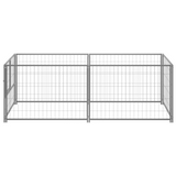 vidaXL Dog Kennel Silver 78.7’x39.4’x27.6’ Steel - Silver