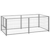 vidaXL Dog Kennel Silver 78.7’x39.4’x27.6’ Steel - Silver