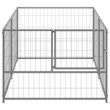 vidaXL Dog Kennel Silver 78.7’x39.4’x27.6’ Steel - Silver