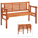 vidaXL Foldable Patio Bench 47.2" Solid Eucalyptus Wood - WhatYouNeedSales