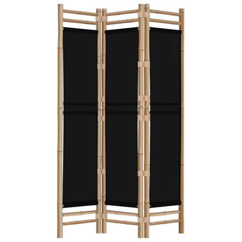 vidaXL Folding 3-Panel Room Divider 47.2" Bamboo and Canvas - WhatYouNeedSales