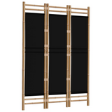 vidaXL Folding 3-Panel Room Divider 47.2" Bamboo and Canvas - WhatYouNeedSales