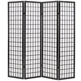 vidaXL Folding 4-Panel Room Divider Japanese Style 63"x66.9" Black - WhatYouNeedSales