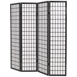 vidaXL Folding 4-Panel Room Divider Japanese Style 63"x66.9" Black - WhatYouNeedSales