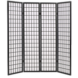 vidaXL Folding 4-Panel Room Divider Japanese Style 63"x66.9" Black - WhatYouNeedSales