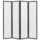 vidaXL Folding 4-Panel Room Divider Japanese Style 63"x66.9" Black - WhatYouNeedSales