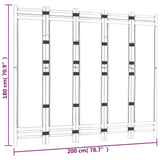 vidaXL Folding 5-Panel Room Divider 78.7" Bamboo and Canvas - WhatYouNeedSales