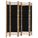 vidaXL Folding 5-Panel Room Divider 78.7" Bamboo and Canvas - WhatYouNeedSales