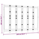 vidaXL Folding 6-Panel Room Divider 94.5" Bamboo and Canvas - WhatYouNeedSales