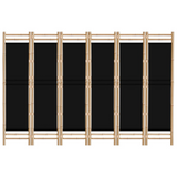 vidaXL Folding 6-Panel Room Divider 94.5" Bamboo and Canvas - WhatYouNeedSales