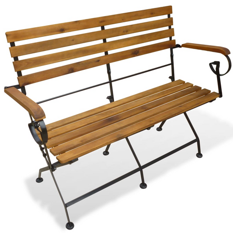 vidaXL Folding Patio Bench 44.1" Solid Wood Acacia - WhatYouNeedSales