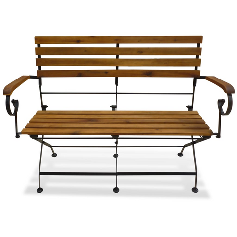 vidaXL Folding Patio Bench 44.1" Solid Wood Acacia - WhatYouNeedSales