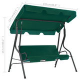 vidaXL Garden Swing Bench Green 66.9’x43.3’x60.2’