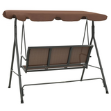 vidaXL Garden Swing Bench with Canopy Coffee - Outdoor