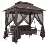 vidaXL Gazebo Convertible Swing Bench Coffee - Spacious