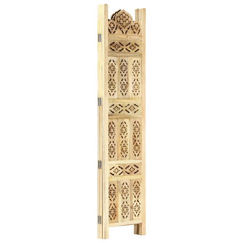 vidaXL Hand carved 3-Panel Room Divider 47.2"x65" Solid Mango Wood - WhatYouNeedSales