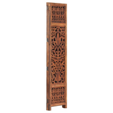 vidaXL Hand Carved 3-Panel Room Divider Brown 47.2"x65" Solid Mango Wood - WhatYouNeedSales