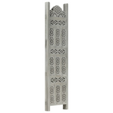 vidaXL Hand carved 3-Panel Room Divider Gray 47.2"x65" Solid Mango Wood - WhatYouNeedSales