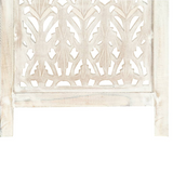 vidaXL Hand carved 3-Panel Room Divider White 47.2"x65" Solid Mango Wood - WhatYouNeedSales