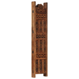 vidaXL Hand carved 4-Panel Room Divider Brown 63"x65" Solid Mango Wood - WhatYouNeedSales