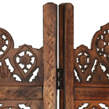 vidaXL Hand carved 4-Panel Room Divider Brown 63"x65" Solid Mango Wood - WhatYouNeedSales