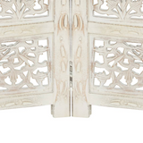 vidaXL Hand carved 4-Panel Room Divider White 63"x65" Solid Mango Wood - WhatYouNeedSales