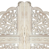 vidaXL Hand carved 4-Panel Room Divider White 63"x65" Solid Mango Wood - WhatYouNeedSales