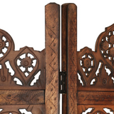 vidaXL Hand carved 5-Panel Room Divider Brown 78.7"x65" Solid Mango Wood - WhatYouNeedSales