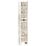 vidaXL Hand carved 5-Panel Room Divider White 78.7"x65" Solid Mango Wood - WhatYouNeedSales