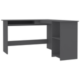 vidaXL L-Shaped Corner Desk Gray 47.2"x55.1"x29.5" Engineered Wood - WhatYouNeedSales