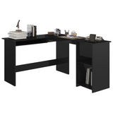 vidaXL L-Shaped Corner Desk High Gloss Black 47.2" x 55.1" x 29.5" Engineered Wood - WhatYouNeedSales