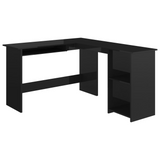 vidaXL L-Shaped Corner Desk High Gloss Black 47.2" x 55.1" x 29.5" Engineered Wood - WhatYouNeedSales