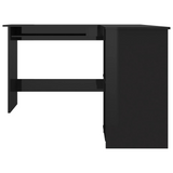 vidaXL L-Shaped Corner Desk High Gloss Black 47.2" x 55.1" x 29.5" Engineered Wood - WhatYouNeedSales