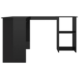 vidaXL L-Shaped Corner Desk High Gloss Black 47.2" x 55.1" x 29.5" Engineered Wood - WhatYouNeedSales