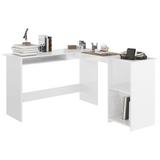 vidaXL L-Shaped Corner Desk High Gloss White 47.2" x 55.1" x 29.5" Engineered Wood - WhatYouNeedSales