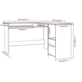 vidaXL L-Shaped Corner Desk White 47.2"x55.1"x29.5" Engineered Wood - WhatYouNeedSales