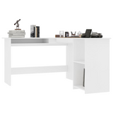 vidaXL L-Shaped Corner Desk White 47.2"x55.1"x29.5" Engineered Wood - WhatYouNeedSales