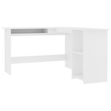 vidaXL L-Shaped Corner Desk White 47.2"x55.1"x29.5" Engineered Wood - WhatYouNeedSales