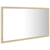 vidaXL LED Bathroom Mirror Sonoma Oak 31.5"x3.3"x14.6" Acrylic - WhatYouNeedSales