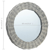 vidaXL Mirror 23.6" Wicker - WhatYouNeedSales