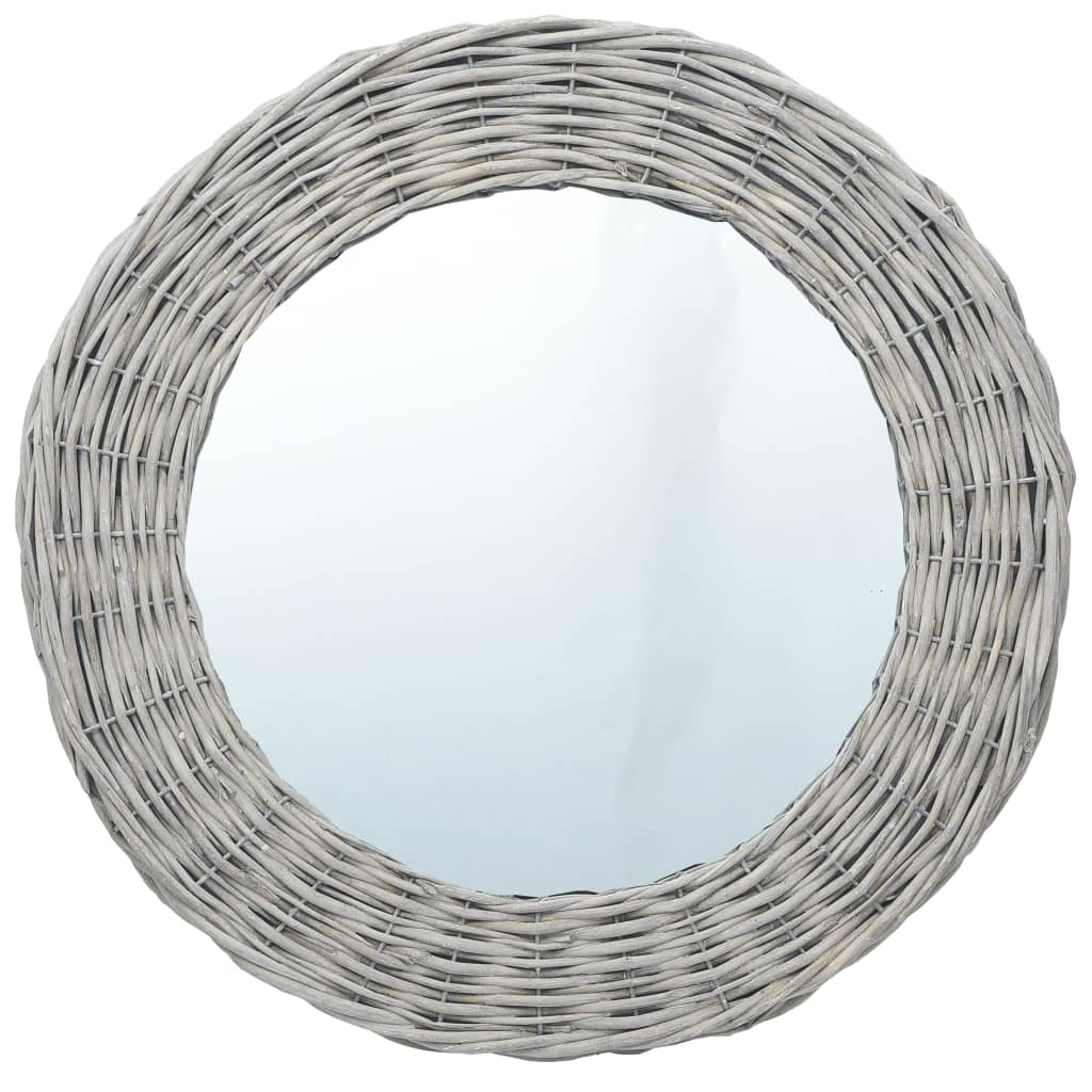 vidaXL Mirror 23.6" Wicker - WhatYouNeedSales