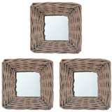 vidaXL Mirrors 3 pcs 5.9"x5.9" Wicker - WhatYouNeedSales