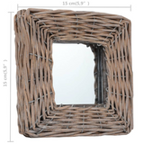 vidaXL Mirrors 3 pcs 5.9"x5.9" Wicker - WhatYouNeedSales