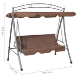 vidaXL Outdoor Convertible Swing Bench with Canopy Coffee