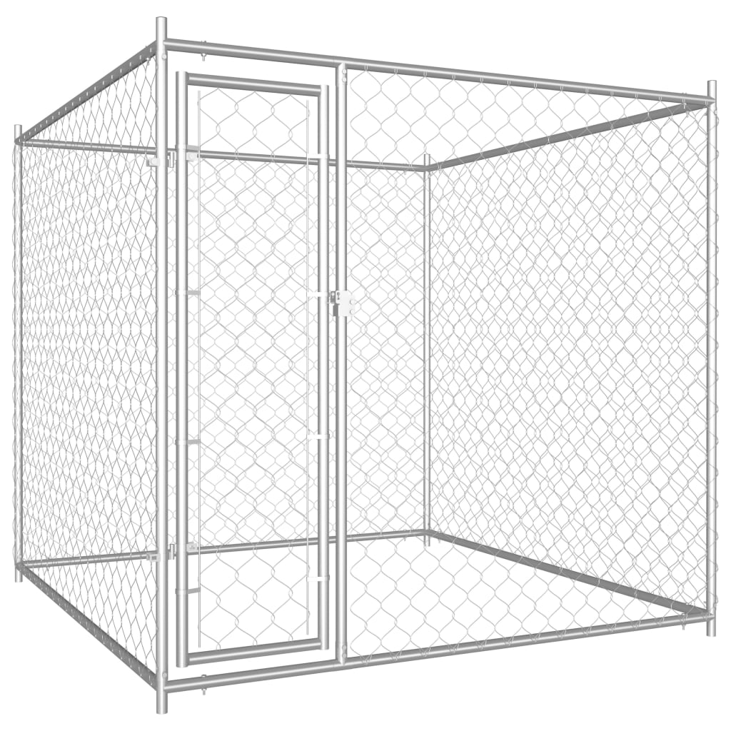 vidaXL Outdoor Dog Kennel 76’x76’x72.8’ - Silver